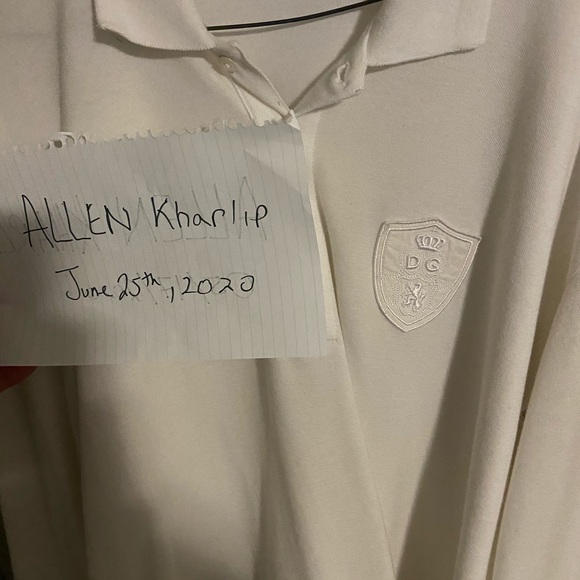 Dolce Gabbana white golf shirt. Size 56 - Picture 5 of 10